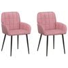 vidaXL Eettafelstoelen 2 st fluweel Roze 56.5 x 50 x 85 cm