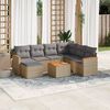 vidaXL 8-delige Loungeset met kussens poly rattan gemengd beige