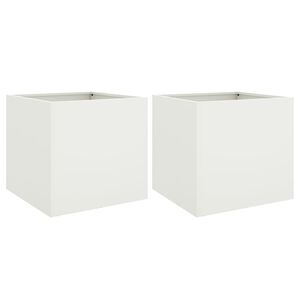 vidaXL Plantenbakken 2 st 42x40x39 cm staal wit