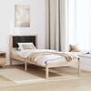 vidaXL Bedframe met hoofdeinde Zwart 80 x 200 cm Massief grenenhout