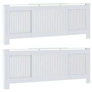 vidaXL Radiatorafdekking 2 st Wit 205 x 20,5 x 81,5cm Bewerkt hout
