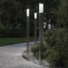 vidaXL Bolderverlichting met sensor 3 stuks 110 cm RVS IP44
