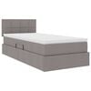vidaXL Opbergbed met matras met matras Taupe 90 x 200 cm Bewerkt hout