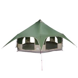 vidaXL Gezinstent Groen 10-persoons 185T Polyester met PU Coating