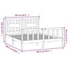 vidaXL Bedframe met hoofdbord massief grenenhout grijs 160x200 cm