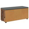 vidaXL Halbank met kussen met opslag Oudhout 100 x 38 x 46 cm