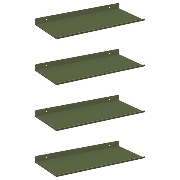 vidaXL Drijvende plank 4 pcs Olijf Groen 40 x 18 x 2,5 cm Staal