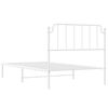 vidaXL Bedframe met hoofdbord metaal wit 107x203 cm