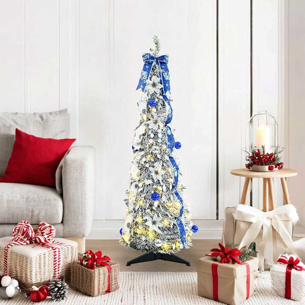 vidaXL Kunstkerstboom met 50 LED met standaard Wit 120 cm PVC