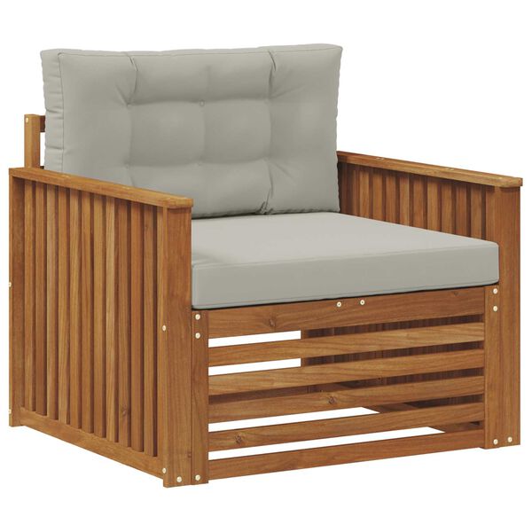 vidaXL Buiten bankenset Massief Acaciahout en Polyester Naturel