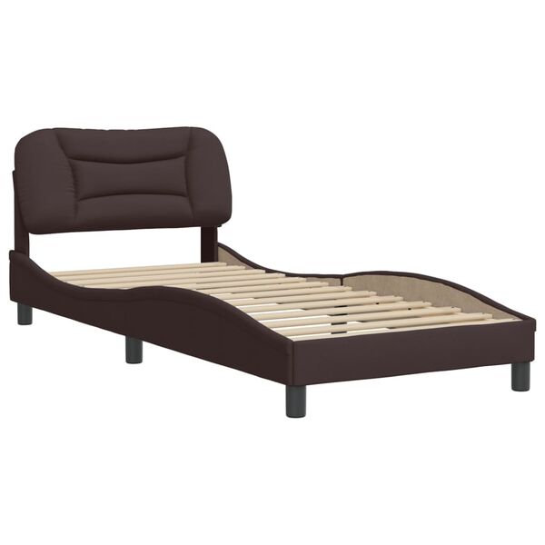 vidaXL Bedframe zonder matras "Hvar" 90x200 cm stof donkerbruin