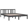 vidaXL Bedframe massief hout grijs 140x190 cm