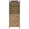 vidaXL Hoge kast Artisan Eiken 69,5 x 34 x 180 cm Bewerkt hout