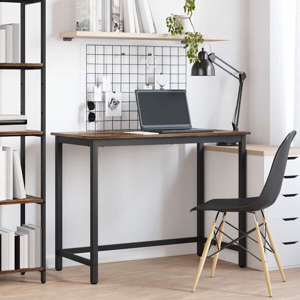 vidaXL Tafel Gerookt eiken 80 x 50 x 76,5 cm Engineered hout en staal