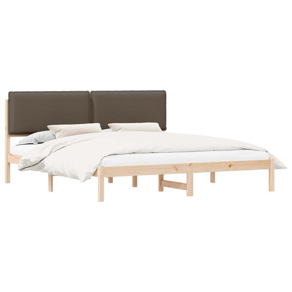 vidaXL Bedframe met Gevoerd Hoofdgedeelte Taupe 180 x 200 cm