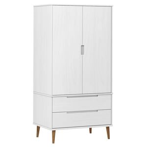 vidaXL Kledingkast MOLDE 90x55x175 cm massief grenenhout wit