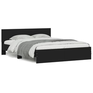 vidaXL Bedframe met hoofdeinde zwart 140x190 cm