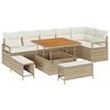 vidaXL Tuin Sofa Set met kussen 9 pcs Beige Poly riet
