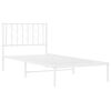 vidaXL Bedframe met hoofdbord metaal wit 90x190 cm