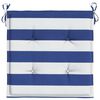 vidaXL Tuinstoelkussens 2 st gestreept 40x40x4 cm stof wit en blauw