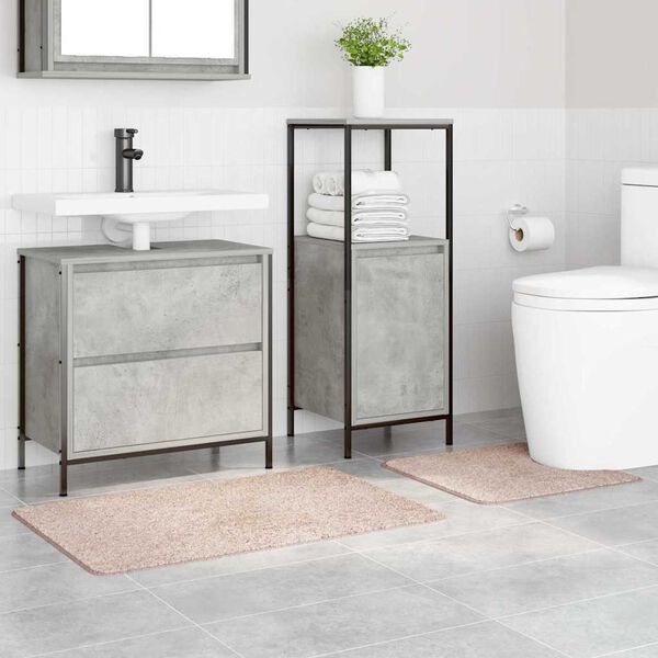 vidaXL Antislip Badmat Set 2 pcs Cr&egrave;me PP