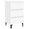 vidaXL Nachtkastje met metalen poten 40x35x69 cm wit