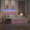 vidaXL Ottoman bed met matrassen en LED's 200x200cm fluweel roze