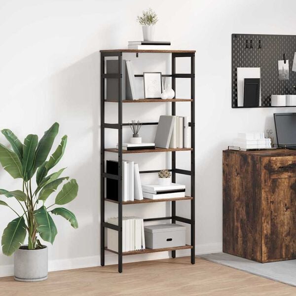 vidaXL Boekenkast Gerookt eiken 60 x 29,5 x 149 cm Bewerkt hout