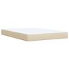 vidaXL Boxspring met matras stof cr&egrave;mekleurig 140x200 cm