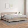 vidaXL Boxspring met matras kunstleer cappuccinokleurig 200x200 cm