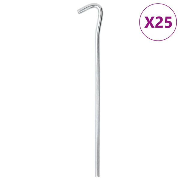 vidaXL Tentharingen 25 st &Oslash;7 mm 23 cm gegalvaniseerd staal