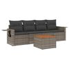 vidaXL 5-delige Loungeset met kussens poly rattan grijs