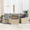 vidaXL Tuin Sofa Set met kussen 7 pcs Beige poly rattan