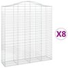 vidaXL Schanskorven 8 st gewelfd 200x50x220/240 cm ijzer