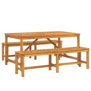 vidaXL Tuin eettafelset 3 st Bruin Massief Acaciahout
