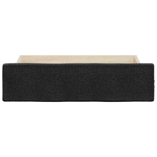 vidaXL Bedlades 2 st bewerkt hout en stof zwart