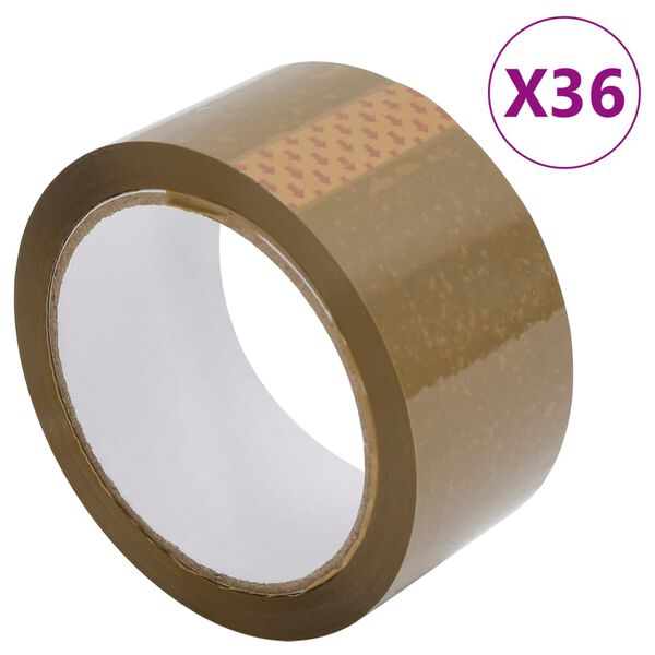 vidaXL Verpakkingstapes 36 st 48 mm x 66 m bruin