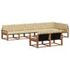 vidaXL Buiten bankenset met kussen 8 pcs Natuurlijk en Beige