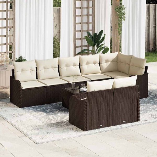 vidaXL Tuin Sofa Set Bruin poly rattan