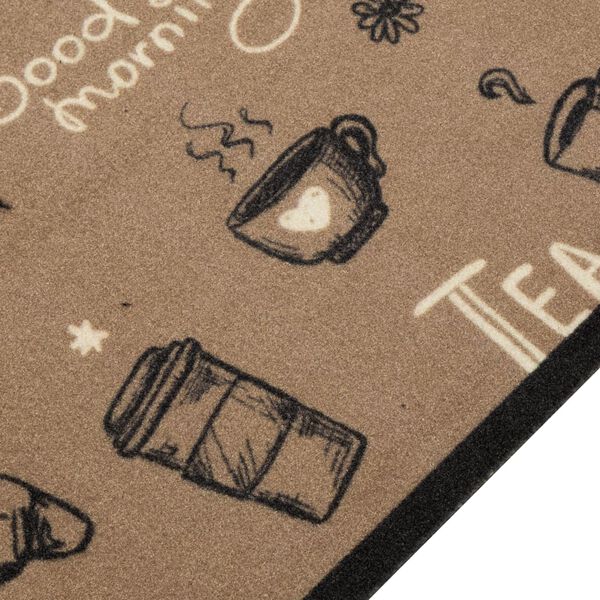 vidaXL Keukenmat wasbaar ochtendprint 60x180 cm fluweel bruin