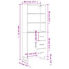 vidaXL Hoge kast 69,5x34x180 cm bewerkt hout betongrijs