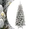 vidaXL Kunstkerstboom Wit 210 cm PVC en Plastic en Staal en PE