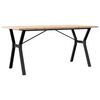 vidaXL Eettafel Y-frame 160x80x75,5 cm massief grenenhout en staal