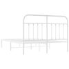 vidaXL Bedframe met hoofdbord metaal wit 140x190 cm