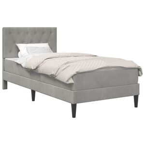 vidaXL Bedframe met matras Lichtgrijs 80 x 200 cm Fluweel