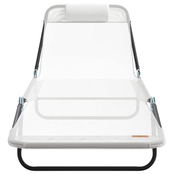 vidaXL Opvouwbare zonnebed Crème 182 x 55 x 85.5 cm Textileen