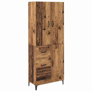 vidaXL Highboard met lade Oud Hout 69,5 x 34 x 180 cm Bewerkt hout