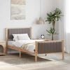 vidaXL Bedframe Bruin en taupe 90 x 190 cm Massief grenenhout
