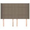 vidaXL Hoofdbord met randen 147x16x118/128 cm stof taupe