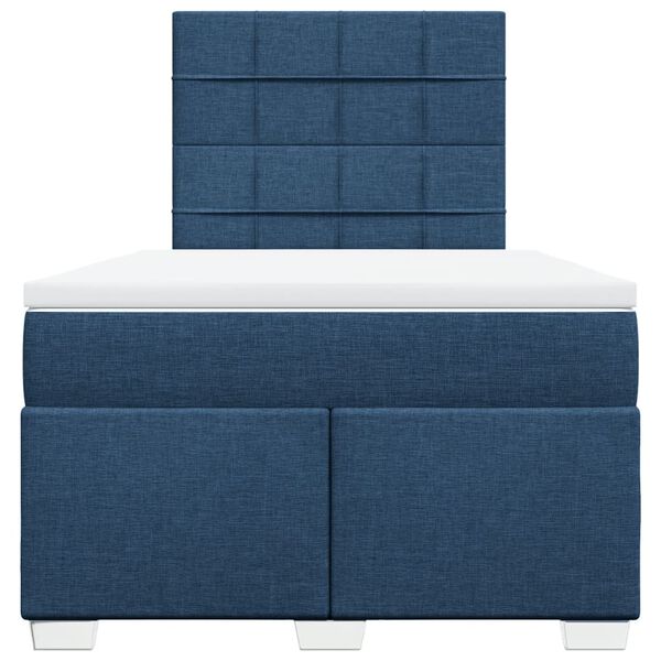 vidaXL Boxspring met matras stof blauw 120x190 cm